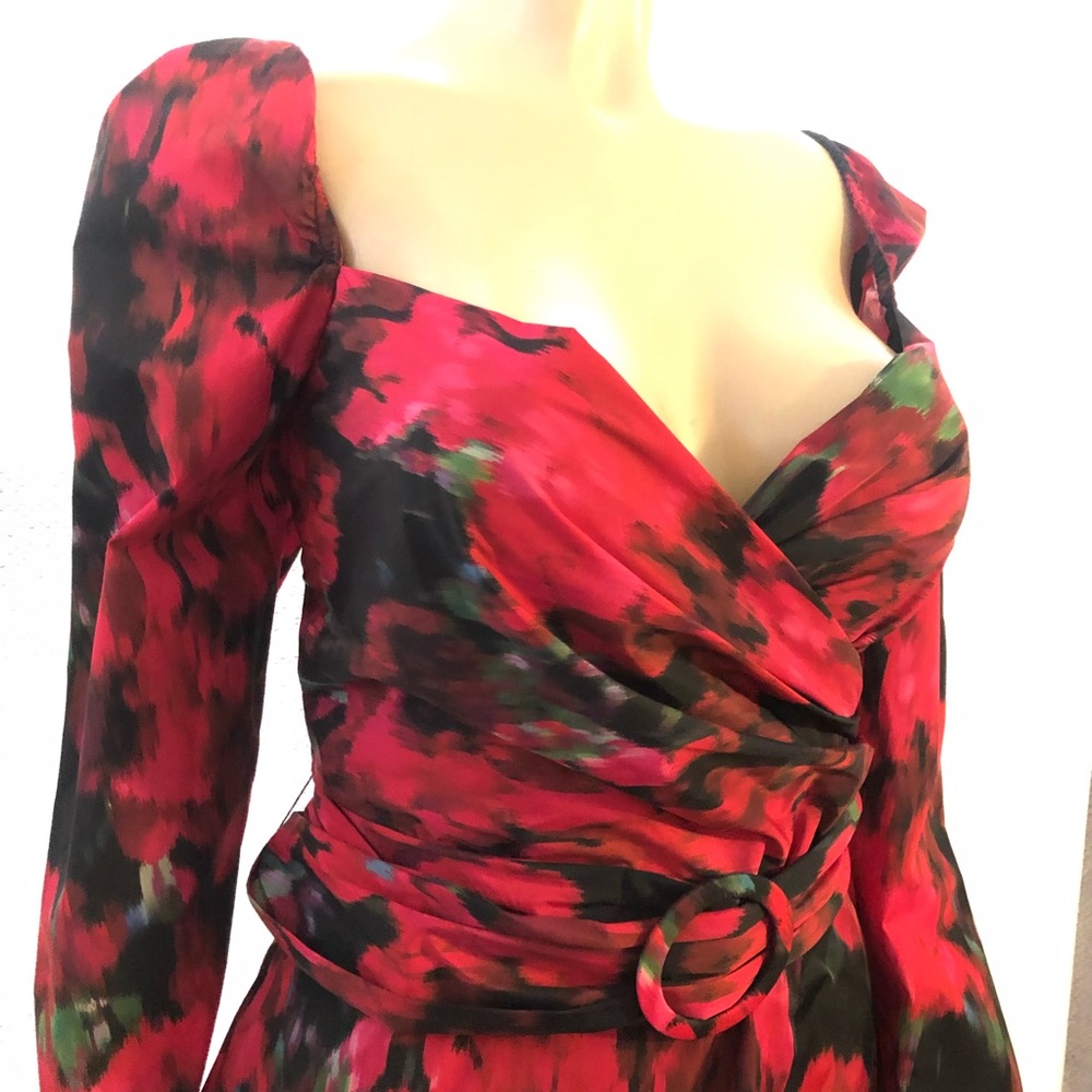 Marciano Red and Black Midi Dress
